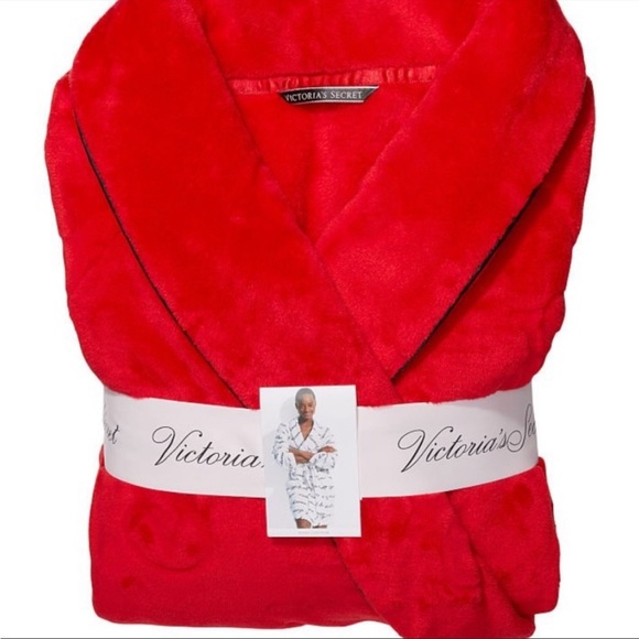 VICTORIA'S SECRET Love Cozy Plush Robe M/L Red - Picture 6 of 6